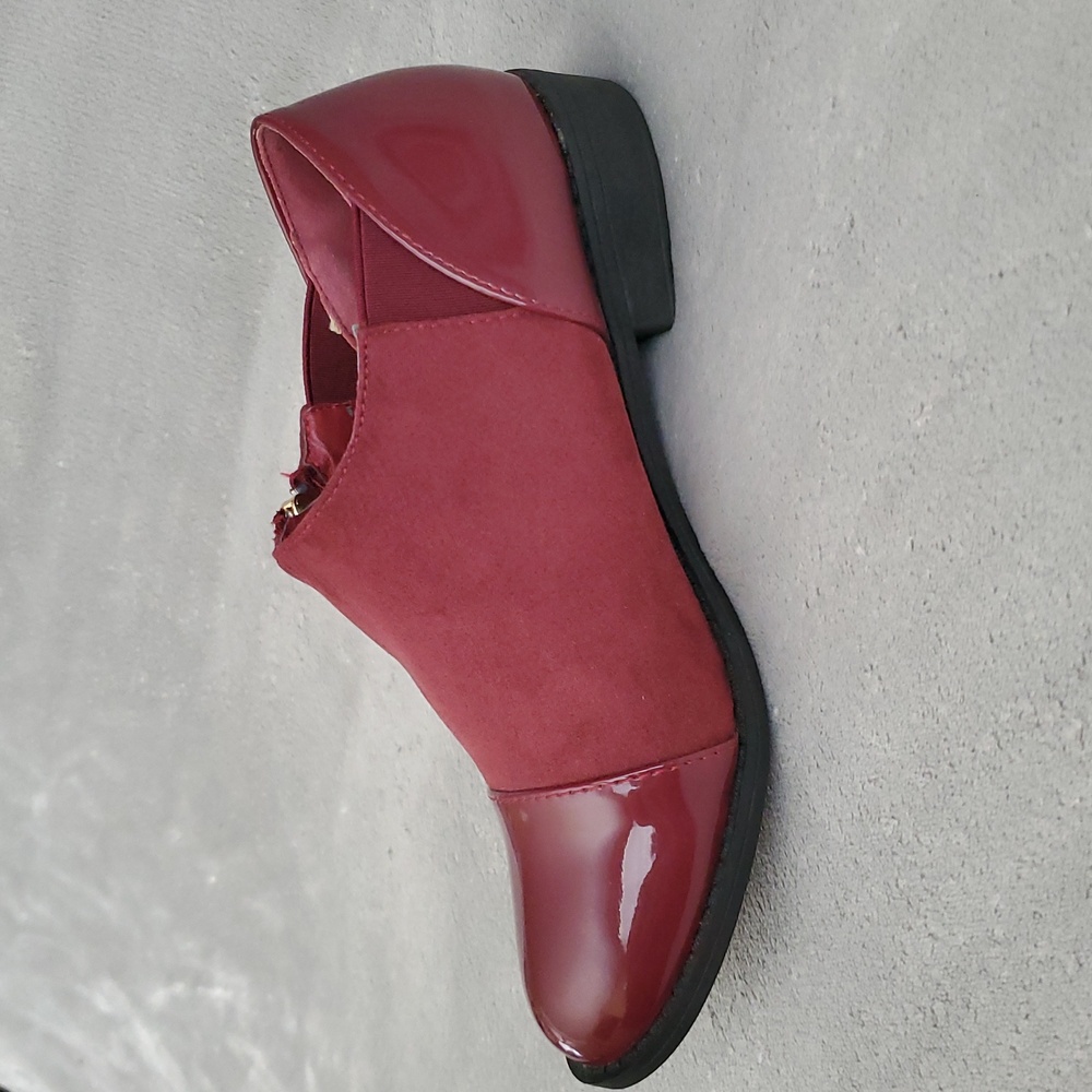 QUEEN ViVi Burgundy Patent Faux Suede Shoes EUROPEAN SIZE: 37 - Picture 4 of 12